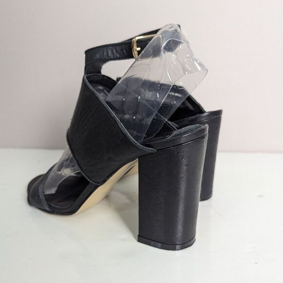 Vintage Le Chateau Leather Strappy Heels Women’s Black Y2K 90s Sz 7 4” Heel - Picture 5 of 10